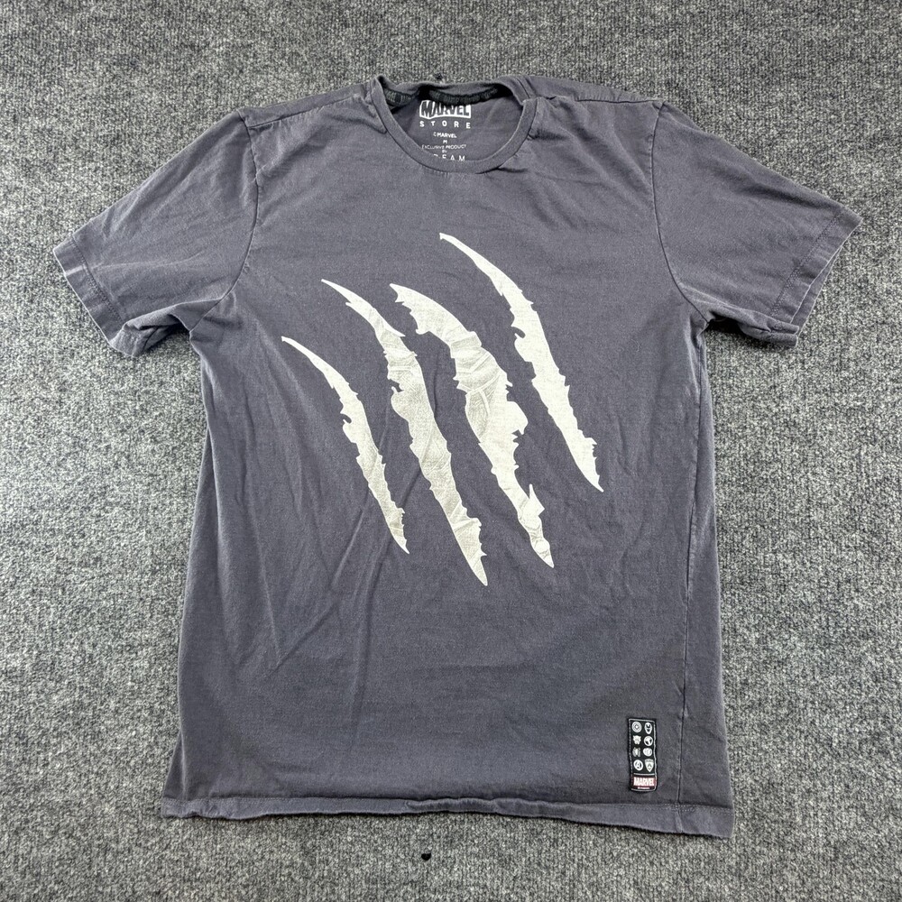 Marvel Black Panther Avengers Shirt Mens Medium Gray Claw Slash Graphic Tee